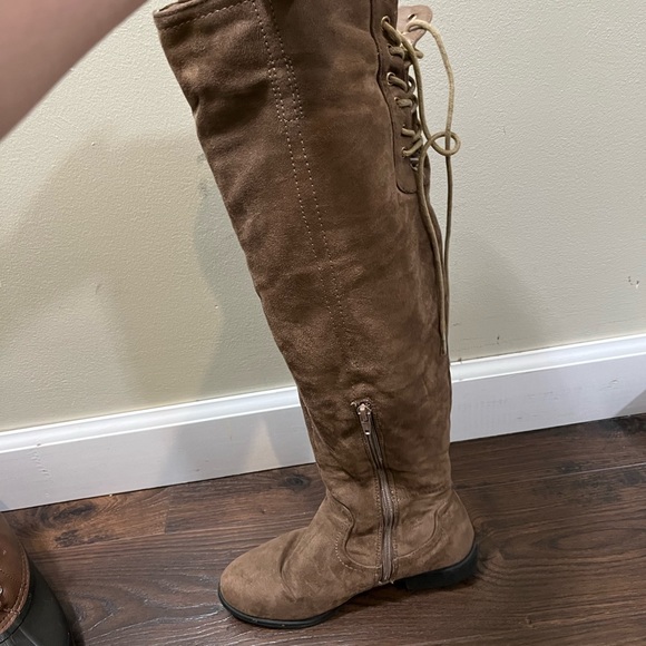 Taupe Knee High Boots - Picture 5 of 8